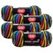 (Pack of 4) Red Heart Super Saver Yarn-Primary Stripes
